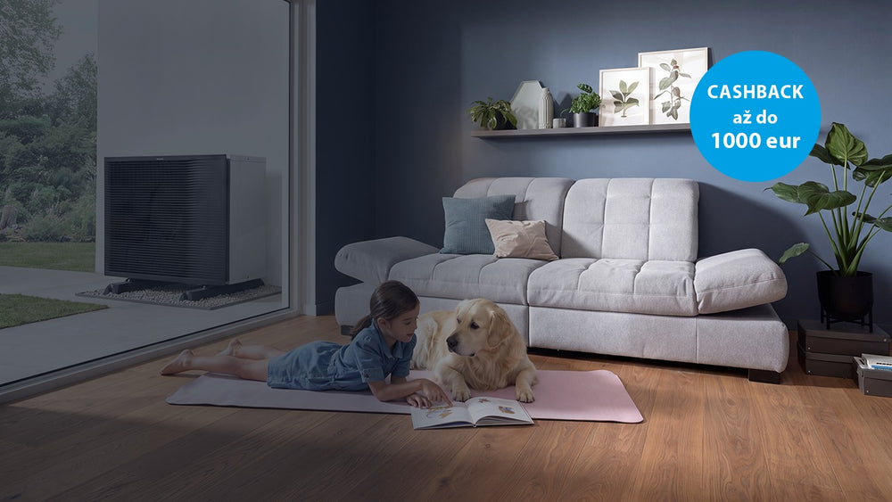 Tepelné čerpadlo Daikin Altherma pri rodinnom dome — cashback až do 1 000 eur