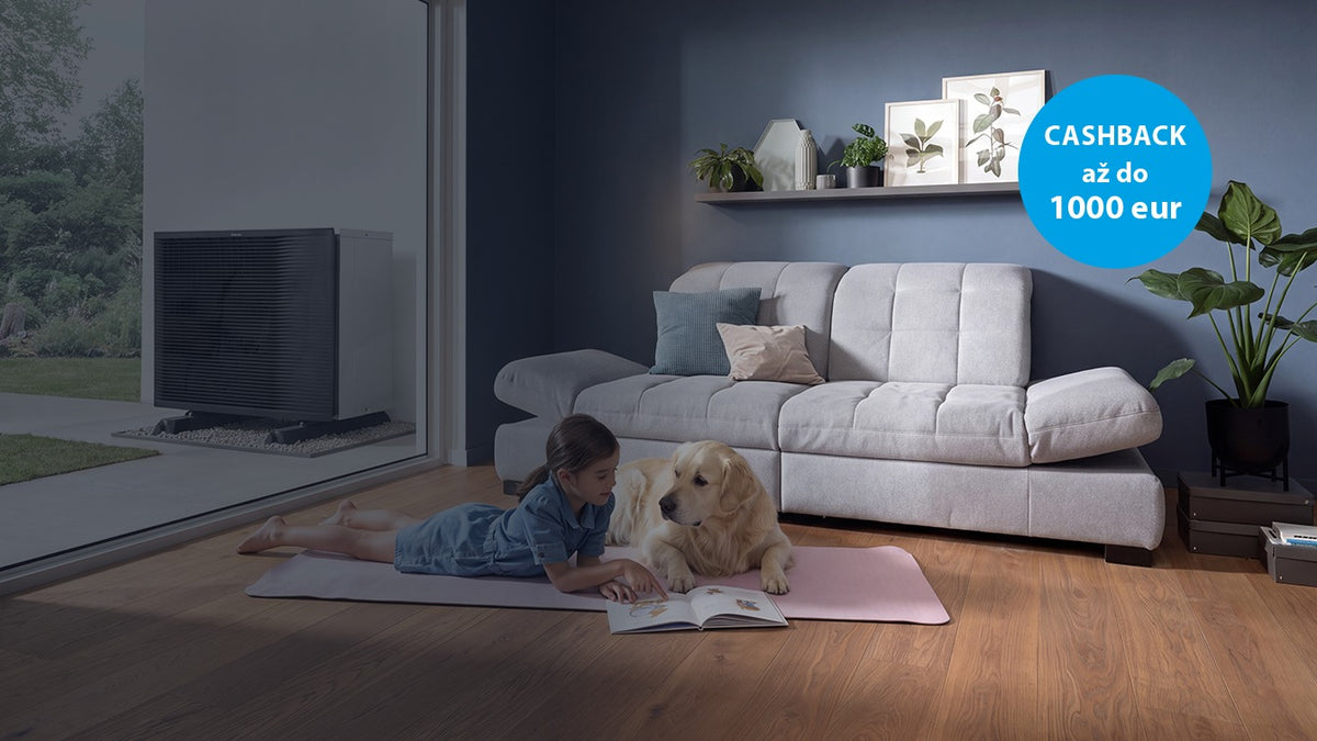 Tepelné čerpadlo Daikin Altherma pri rodinnom dome — cashback až do 1 000 eur