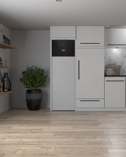 DAIKIN Altherma 3 R XL 14 kW – 230 l · 1 zóna — vnútorná jednotka v interiéri, kuchynská linka