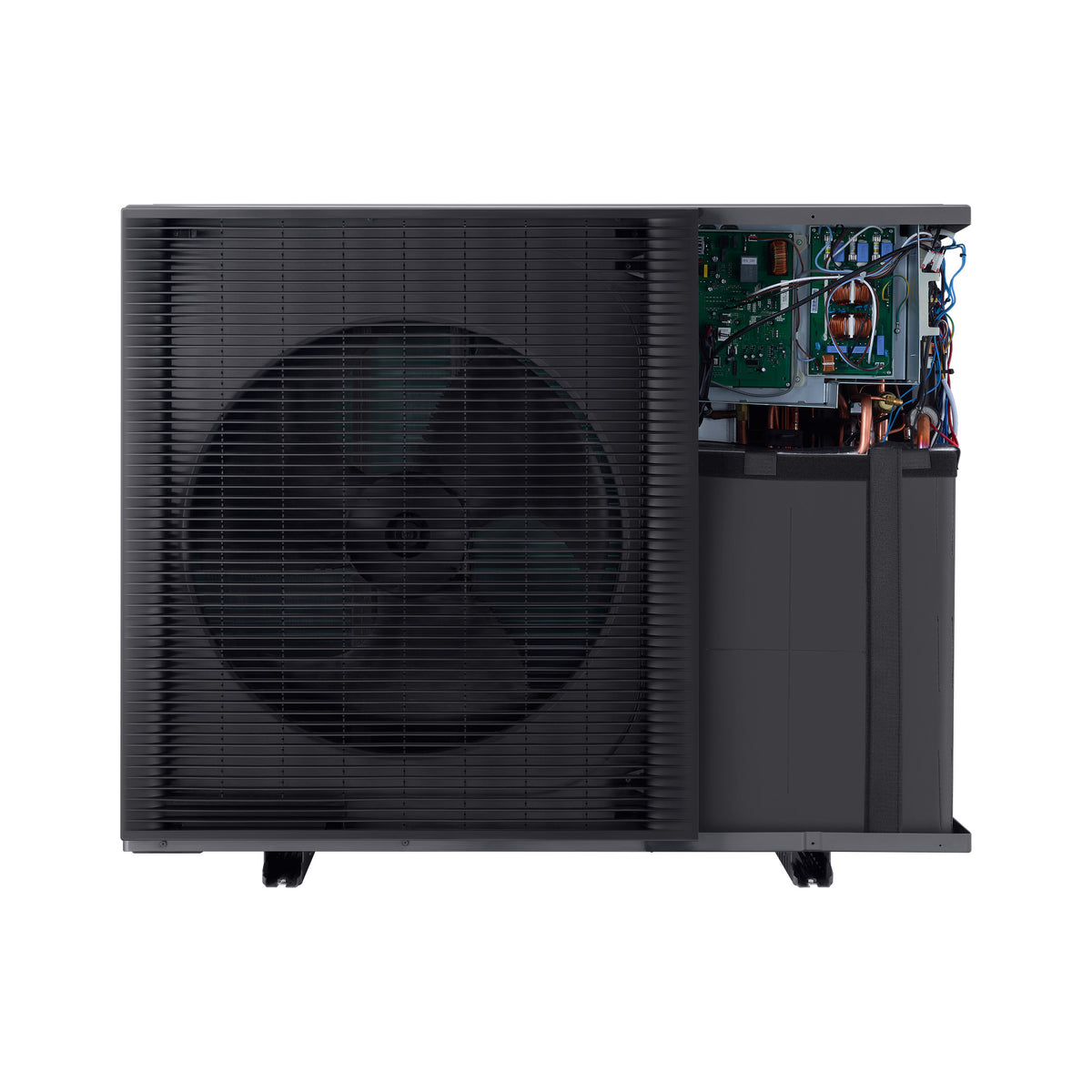 SAMSUNG EHS Mono HT vonkajšia jednotka 8 kW 1f — pohľad spredu bez krytu elektroniky